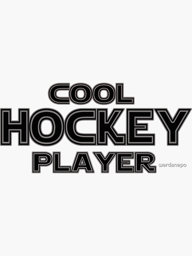 "Cool Hockey Player Tshirt Design Gift Idea" Sticker by werdanepo