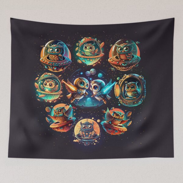 Item preview, OddWorld Owls : Space Flock designed and sold by AspectFoundry.