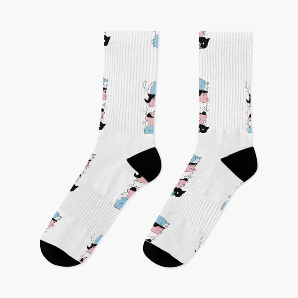 Item preview, Cute Cat Stack in Trans Flag colours designed and sold by -Gedwolcraeft-.