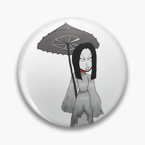 Item preview, Mio looks angry in grey Japanese dress with umbrella. designed and sold by BeemessageShop.