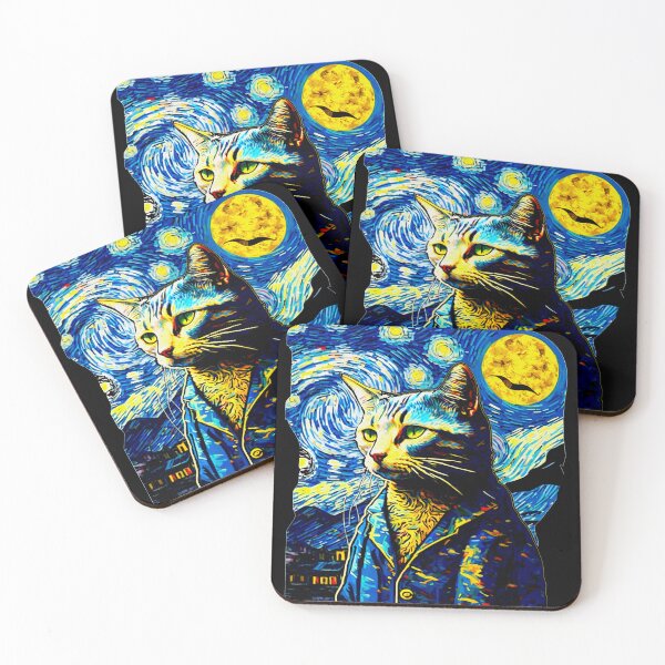 Item preview, Van Gogh Cat Starry Night Van Gogh Cat Lovers designed and sold by Vangoholic.