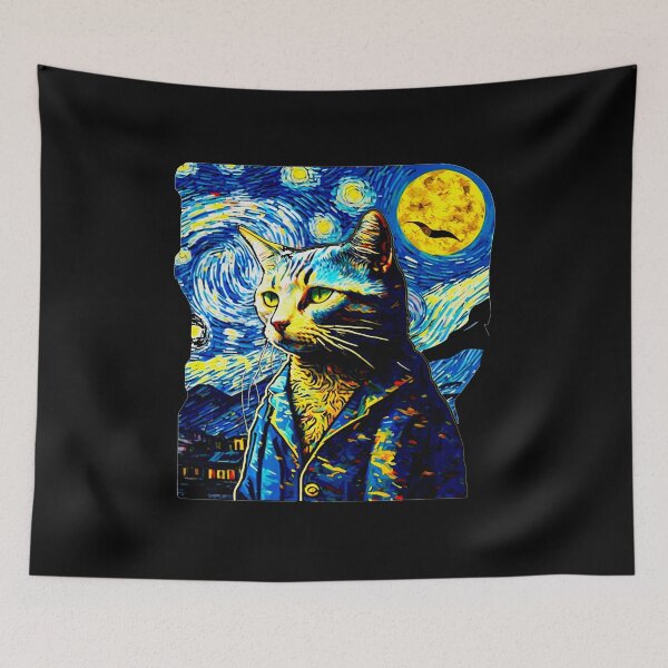 Item preview, Van Gogh Cat Starry Night Van Gogh Cat Lovers designed and sold by Vangoholic.
