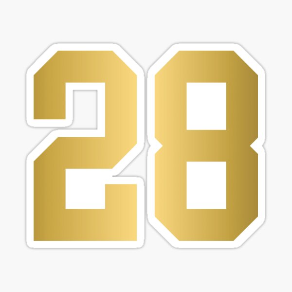 Golden Number 28 Sports Numbers Sticker For Sale By Nocap82