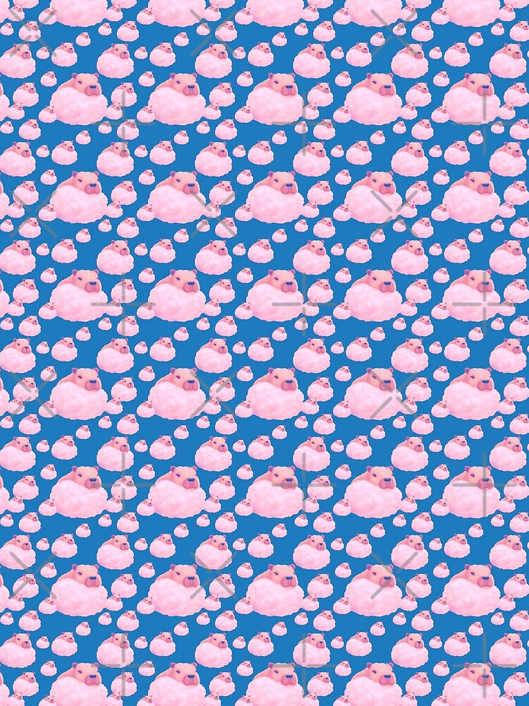 Thumbnail 3 of 3, Scarf, Capybaras In The Clouds Pattern designed and sold by SubtleSplit.