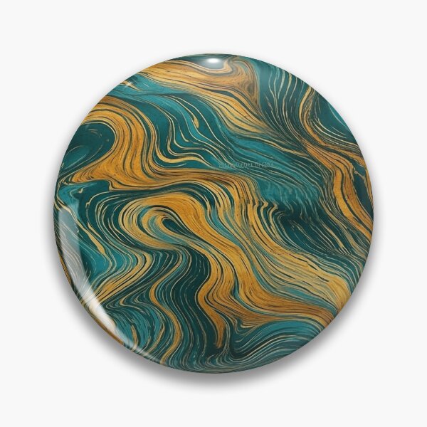Item preview, Waves with deep turquoise and yellow designed and sold by Niellartshop.
