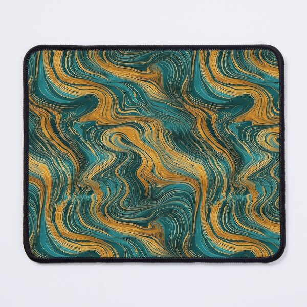 Item preview, Waves with deep turquoise and yellow designed and sold by Niellartshop.