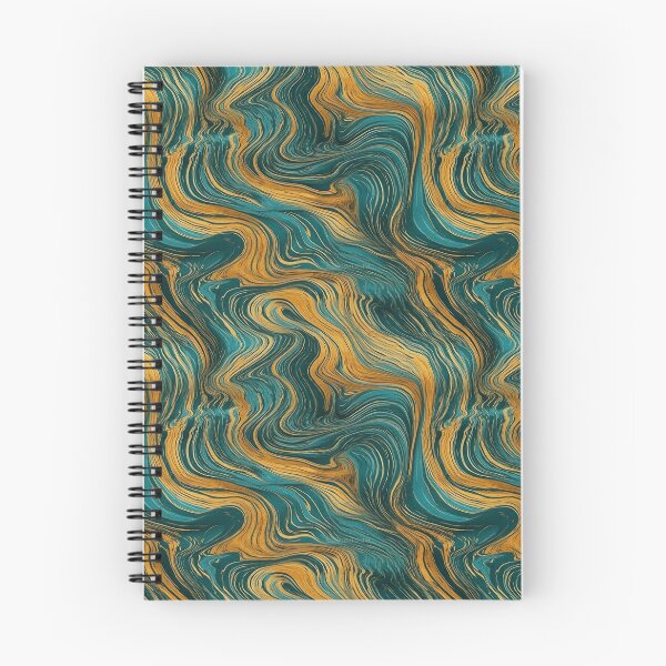 Item preview, Waves with deep turquoise and yellow designed and sold by Niellartshop.