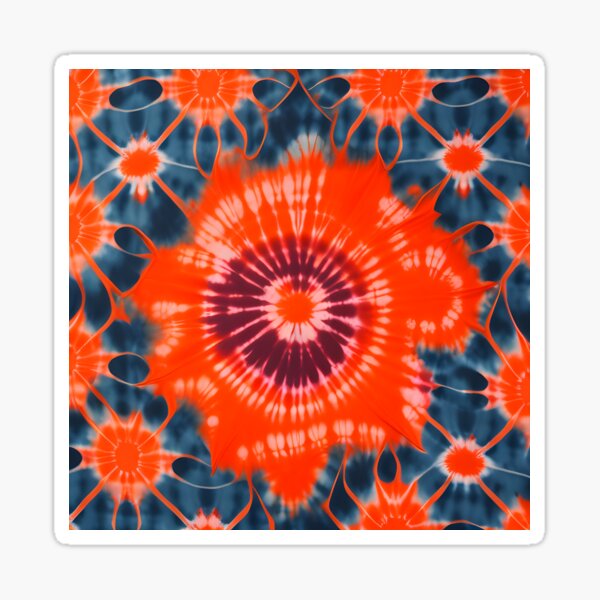 Item preview, Orange & Indigo Tie Dye Shibori Pattern -Sunburst Tie Dye Patterns, designed and sold by Tamas Das.