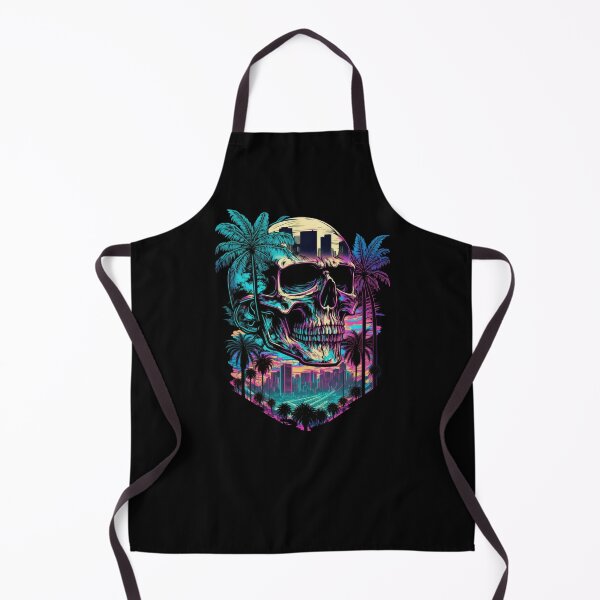 Item preview, Synthwave Skull Sunset Palm Tree City designed and sold by SamuraiSwords.