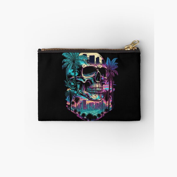 Item preview, Synthwave Skull Sunset Palm Tree City designed and sold by SamuraiSwords.