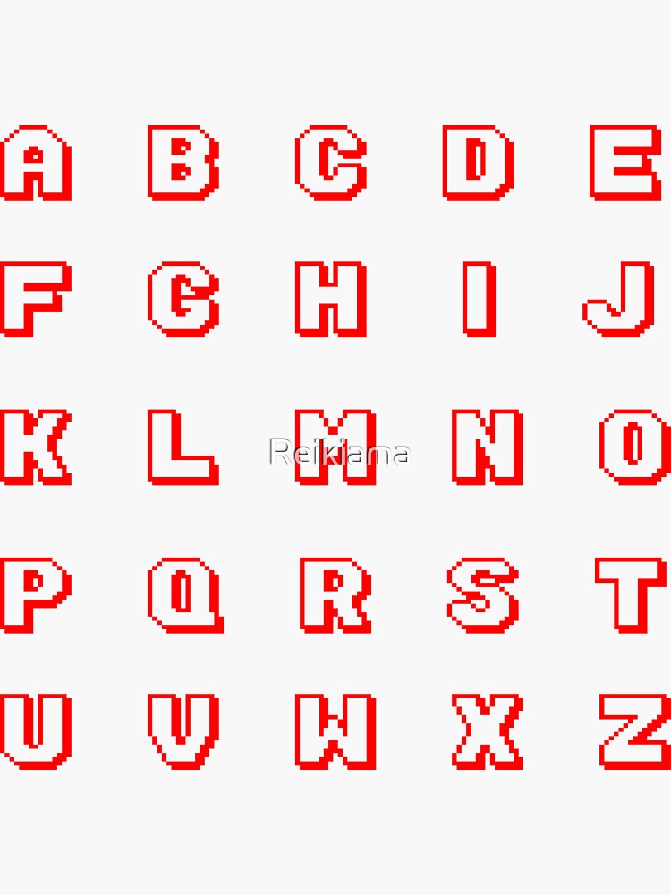 letters, alphabet, stickers, style, modern game type font in color Sticker  for Sale by Reikiama