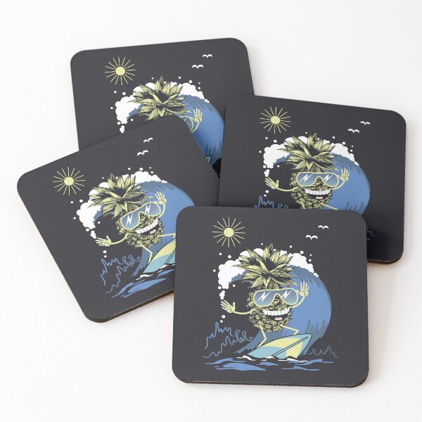 Item preview, Cheerful pineapple catches a wave on the surf designed and sold by Marina Smorodinskaya.