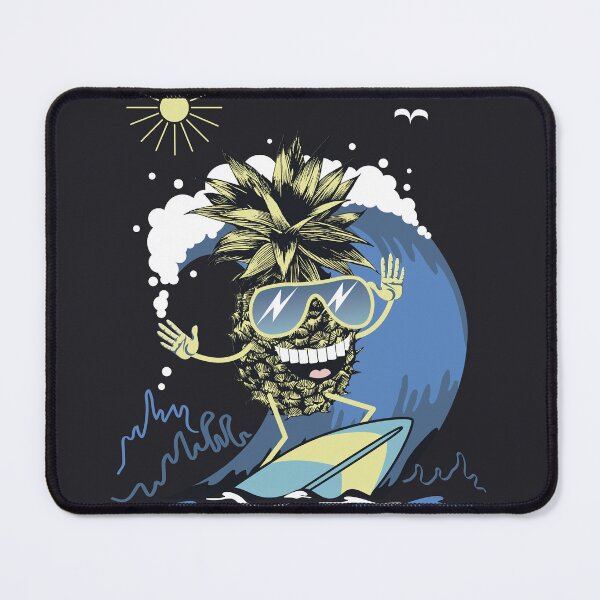 Item preview, Cheerful pineapple catches a wave on the surf designed and sold by Marina Smorodinskaya.