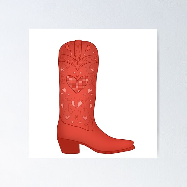 2021 Fancy Red Cowboy Boots Calendar Poster