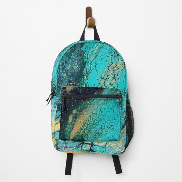 Item preview, "Marble" Acrylic Pour Cells Flow Cyan Gold, green designed and sold by Acrylic-Pink.