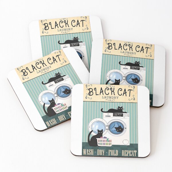Item preview, Three Black Cat Wash Dry Fold Repeat Poster designed and sold by robertwalle.