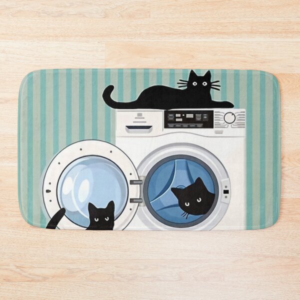 Item preview, Three Black Cat Wash Dry Fold Repeat Poster designed and sold by robertwalle.