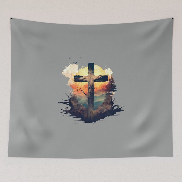 Item preview, Cross with Spiritual Birds and Rustic Outdoors Art  designed and sold by OneFineGem.