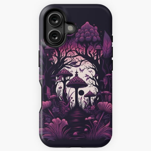 Artikel-Vorschau von Mushroom Woods Whimsigoth Witchy Siebdruck-Design in Magenta, Lila und Pink, designt und verkauft von Jennie Purdy.