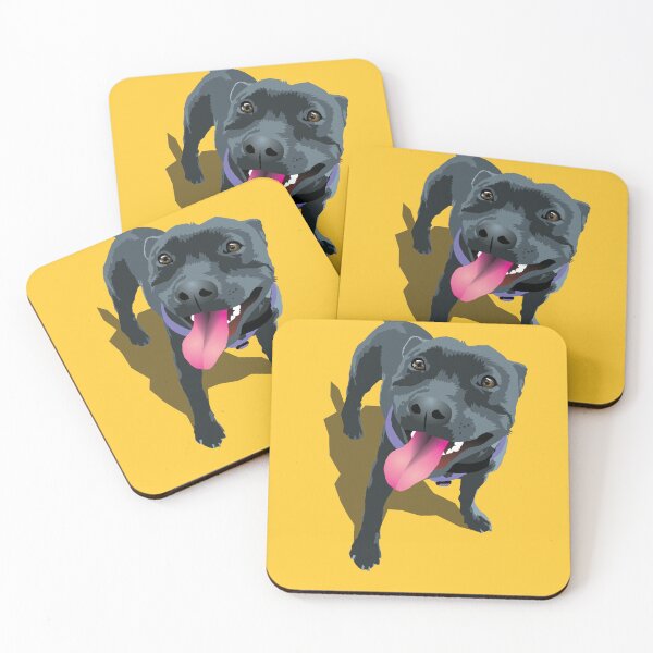 Item preview, Panting Dog Staffy Sunflower designed and sold by Bloomin'  Arty Families.