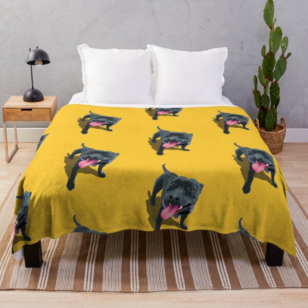 Item preview, Panting Dog Staffy Sunflower designed and sold by Bloomin'  Arty Families.