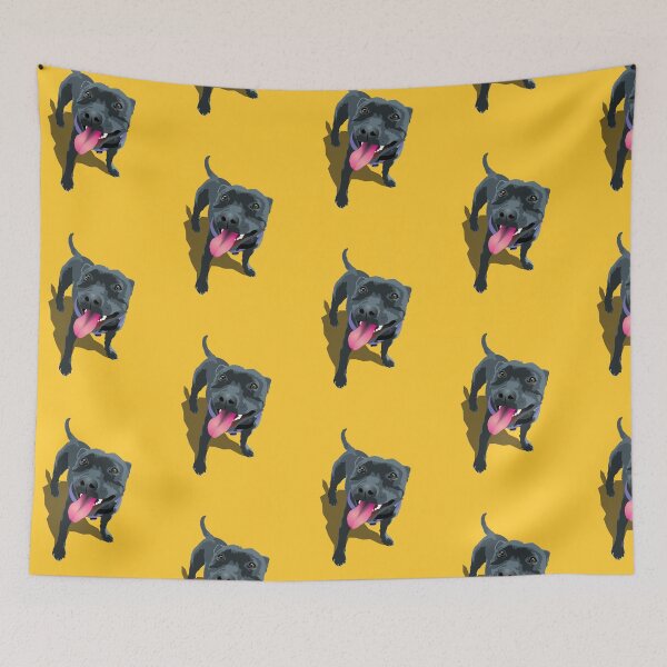 Item preview, Panting Dog Staffy Sunflower designed and sold by Bloomin'  Arty Families.