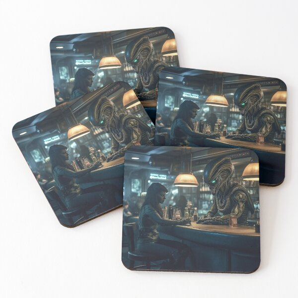 Item preview, Sci-Fi Bar Scene with Alien and Woman designed and sold by CreationP.