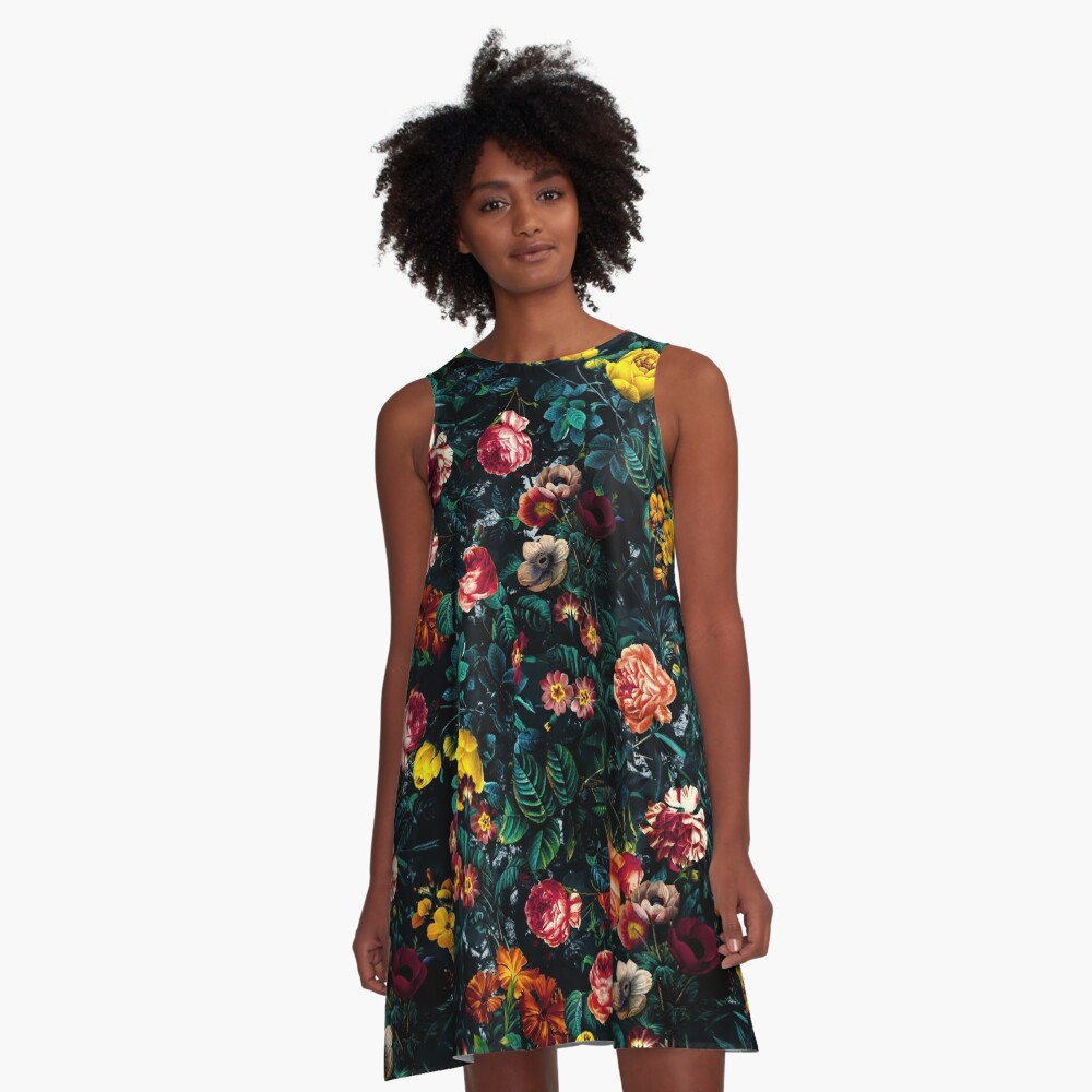 Night Garden XXX A-Line Dress