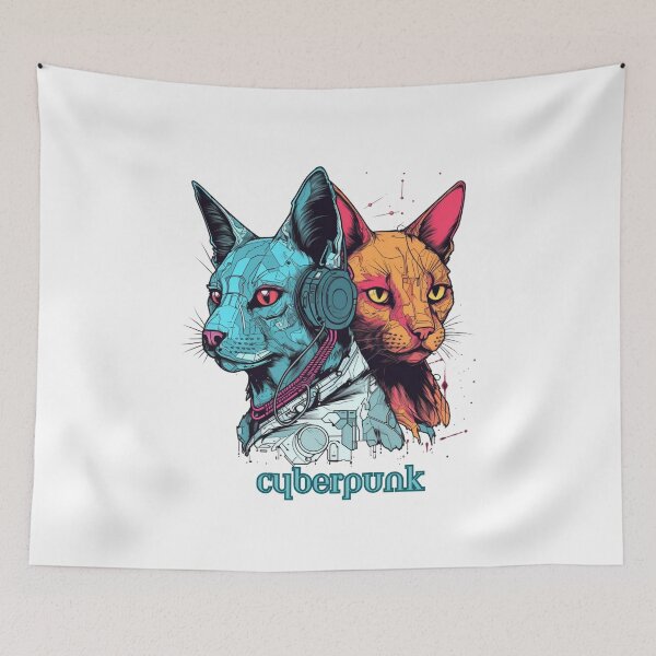 Item preview, Cyberpunk Dog and Cat designed and sold by LuckyCatStore.
