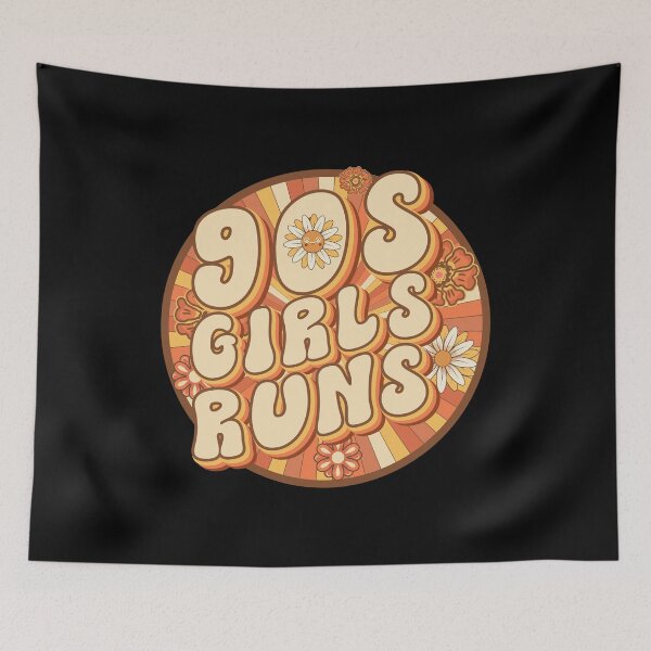 Item preview, 90s girls runs Runner retro quote  gift for running Vintage floral pattern designed and sold by HomeCoquette.