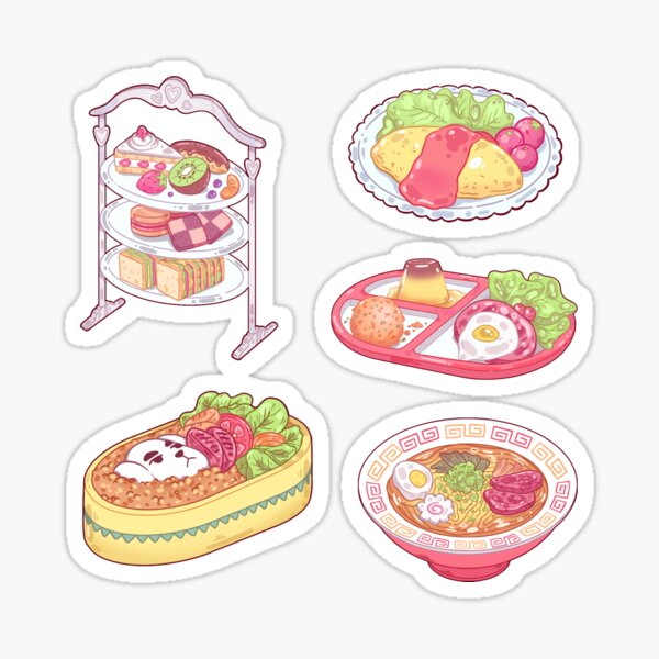 Aesthetic Kawaii Food Stickers