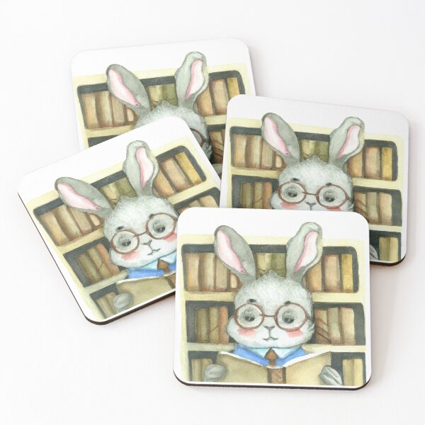 Item preview, Smart rabbit reading a book-Edited AI generated art designed and sold by Frostp.