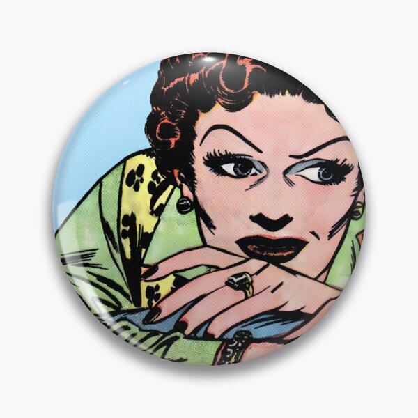 Item preview, Red Hair Thinking Vintage Comic Woman designed and sold by MadfishDesigns.