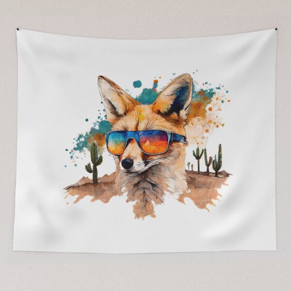 Item preview, Desert Fox in a Rusty and Warm Chromatic Landscape designed and sold by ChromaticClings.