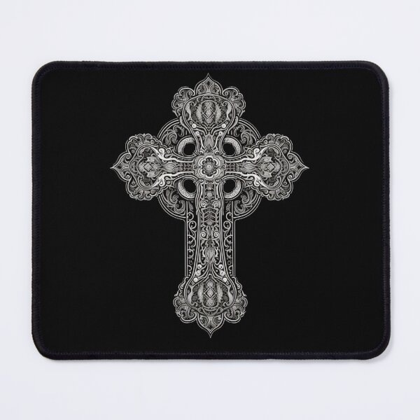 Item preview, Ornate Gothic Cross Black and White designed and sold by DirtyDogArts.
