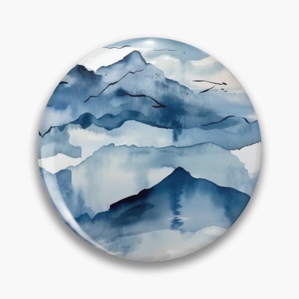 Item preview, Abstract Watercolor Ink Pattern Mountain Landscape designed and sold by Cody Bertasso.
