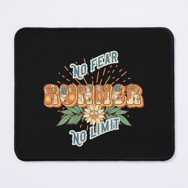 Item preview, Runner groovy vibes No fear no limit retro quote  gift for running Vintage floral pattern designed and sold by HomeCoquette.