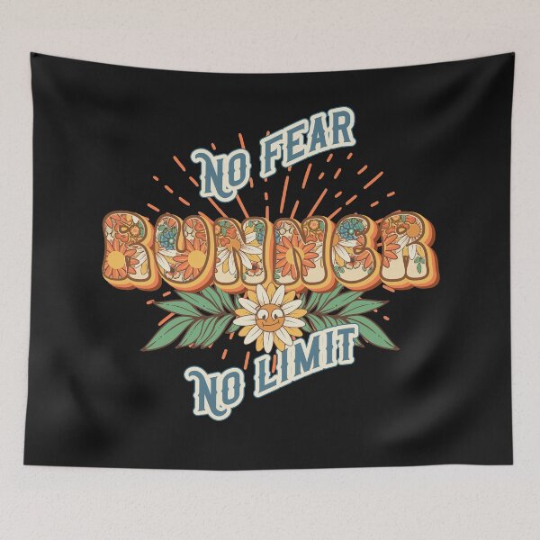 Item preview, Runner groovy vibes No fear no limit retro quote  gift for running Vintage floral pattern designed and sold by HomeCoquette.