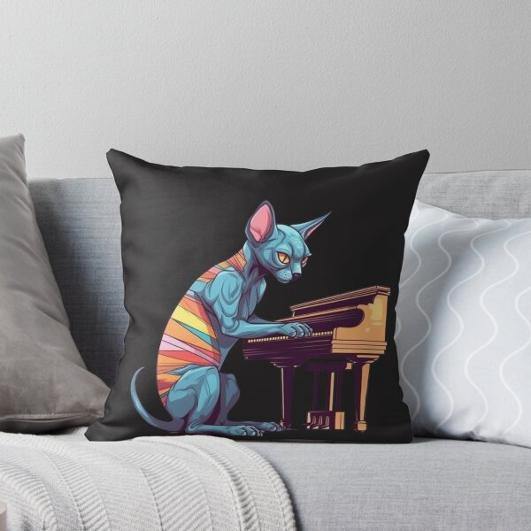 Item preview, Cut Sphynx Cat Playing Piano - Cute and Musical Artwork designed and sold by CRAZY&ART.