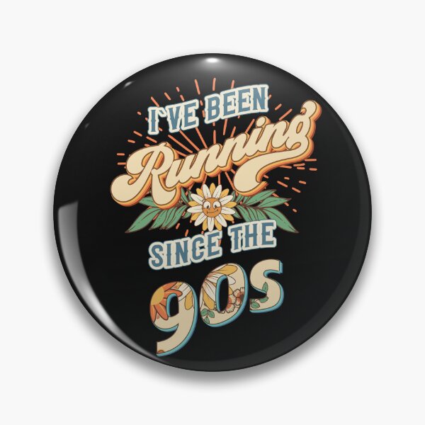 Item preview, I ve been running since the 90s Groovy retro quote  gift for running Vintage floral pattern designed and sold by HomeCoquette.