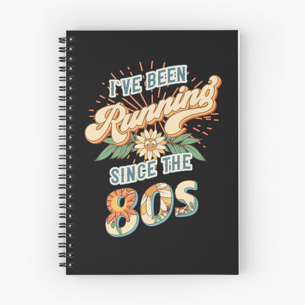 Item preview, I ve been running since the 80s Groovy retro quote  gift for running Vintage floral pattern designed and sold by HomeCoquette.
