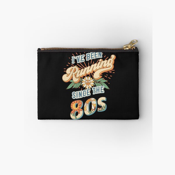 Item preview, I ve been running since the 80s Groovy retro quote  gift for running Vintage floral pattern designed and sold by HomeCoquette.