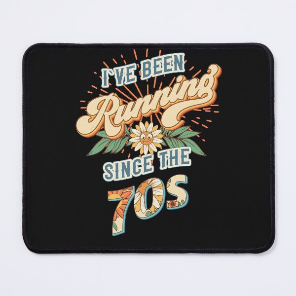 Item preview, I ve been running since the 70s Groovy retro quote  gift for running Vintage floral pattern designed and sold by HomeCoquette.