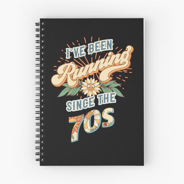 Item preview, I ve been running since the 70s Groovy retro quote  gift for running Vintage floral pattern designed and sold by HomeCoquette.