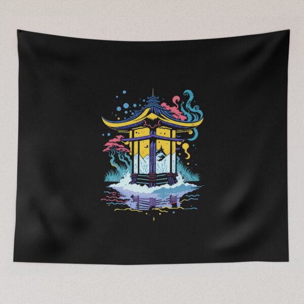 Item preview, Japanese Shrine Illustration | Japanese anime Shrine designed and sold by Aiartly.