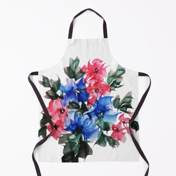 Item preview,  light-pink, blue flowers and leaves in a distinct view of dark-pink hue over its petals designed and sold by Nature  Nblossom.