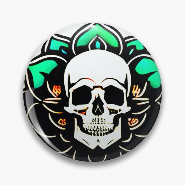 Item preview, Skull framed in Aqua Lotus Flower Blossom designed and sold by McCallnWaldo.