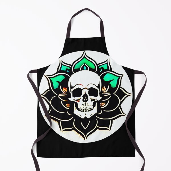 Item preview, Skull framed in Aqua Lotus Flower Blossom designed and sold by McCallnWaldo.
