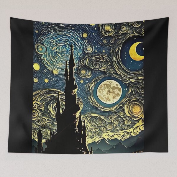 Item preview, Starry Night Lyonesse Castle designed and sold by OccultDreams.