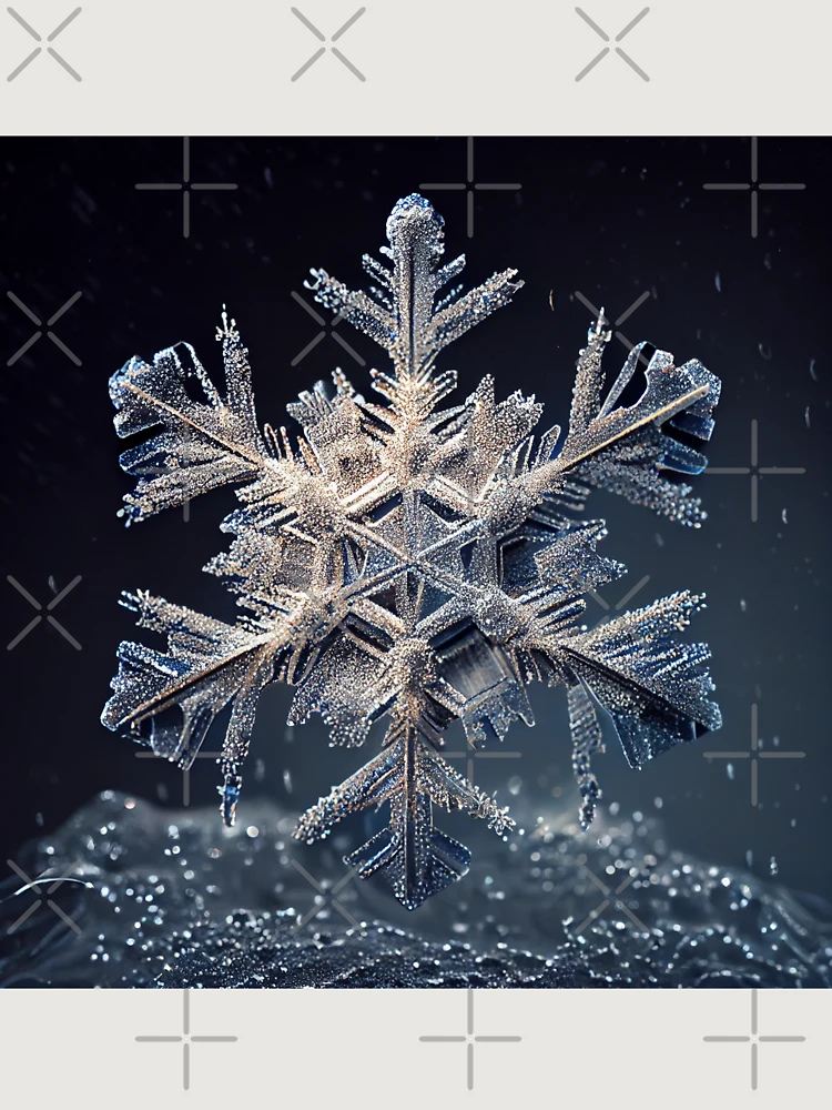 Thumbnail 6 von 6, Premium Oversized Pullover, Glittering Grit A Snowflakes Synonym Digital Painting designt und verkauft von CodeAndColors.